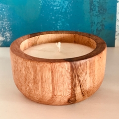 Vela de Soja cuenco madera cruda