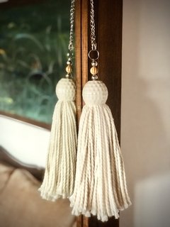 Borlas lana y cerámica esfera beige - comprar online