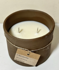 Vela de CITRONELA (300gr. De vela) en maceta de barro - comprar online