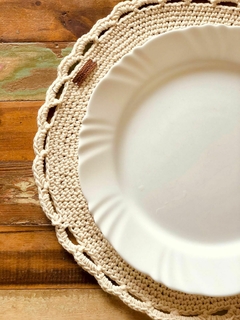 Set 4 apoya platos + 4 posavasos tejidos crochet por pedido