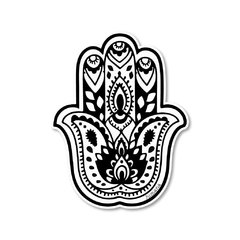 Sticker autoadhesivo MANO FÁTIMA NEGRA