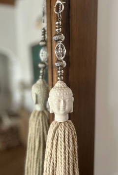 borla buda ceramica y lana - Jumana Accesorios