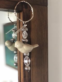 Borla deco pajarito cerámica vison en internet