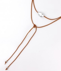 Choker gamuza suela y plateado - comprar online