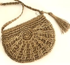 Bandolera de Rafia, con borla, con cierre. Correa larga - comprar online