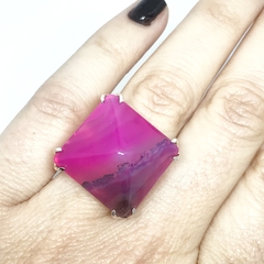 Anillo piedra fucsia regulable