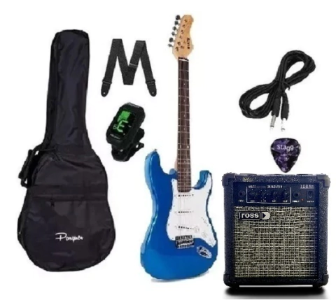 Super Combo Kit Pack Guitarra Electrica Stratocaster