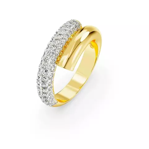 Anillo de cóctel Dextera, Blanco, Baño tono oro Swarovski