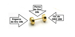 Abridores Lili Oro 18k Piedra Blanca Tic Oro 18k (2008) - Creo Joyas