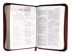 Imagen de BIBLIA REINA VALERA 1960 055cLGZPJRa L 10p 13x19 CONCORDANCIA CIERRE PJR IMITACION PIEL BORDO QR
