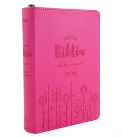 SANTA BIBLIA NVI LETRA GRANDE, TAMAÑO COMPACTO CON CIERRE – FUCSIA - tienda online