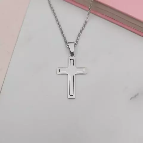 Collar Acero Quirúrgico - Cruz Calada