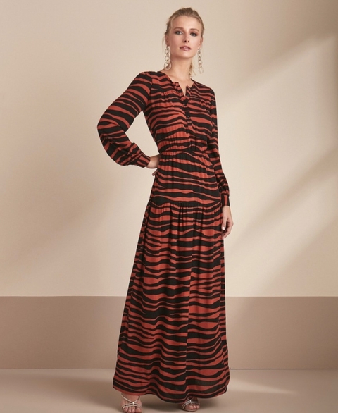 Vestido Longo Zebra - Cód 32171