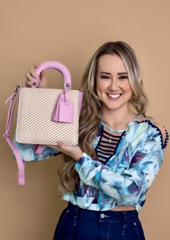Bolsa Lolla Rosa com Palha