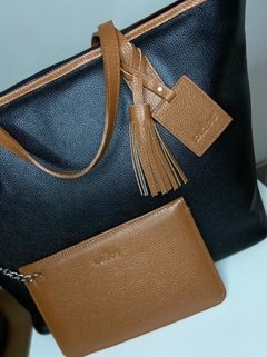 Imagem do Bolsa New Geisa Preta e Caramelo