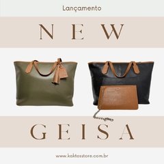 Bolsa New Geisa Preta e Caramelo - comprar online