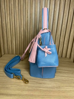 Bolsa Stella Azul com Rosa - comprar online