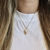 Colar Veneziana Com Pingente Menino e Menina em Verniz com Detalhe em Pérola - comprar online