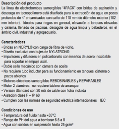 Bomba Sumergible Motorarg 1.5Hp 4Pack 150 - comprar online