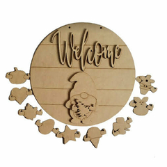 GNOMO CARTEL PUERTA 30 CM WELCOME CON ACC. C-LASER