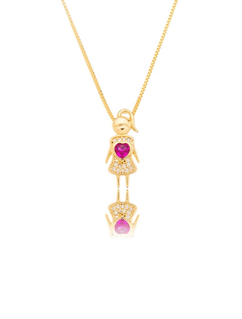 COLAR PINGENTE DE MENINA RUBELITA EM SEMIJOIA