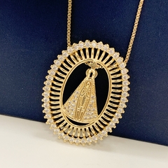 COLAR NOSSA SENHORA APARECIDA OVAL EM SEMIJOIA na internet