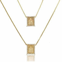 ESCAPULÁRIO SAGRADO CORAÇÃO COM ZIRCÔNIAS EM SEMIJOIA - Bijoux Maysa Úrsula