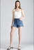 Short alto azul gastado en internet