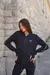 Campera de rústica viscosa con detalle de cuero y tachas en mangas