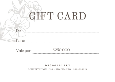 GIFT CARD DE $250.000 - comprar online