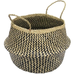 Cesto bicolor Fibra Natural Entramado 36x40cm