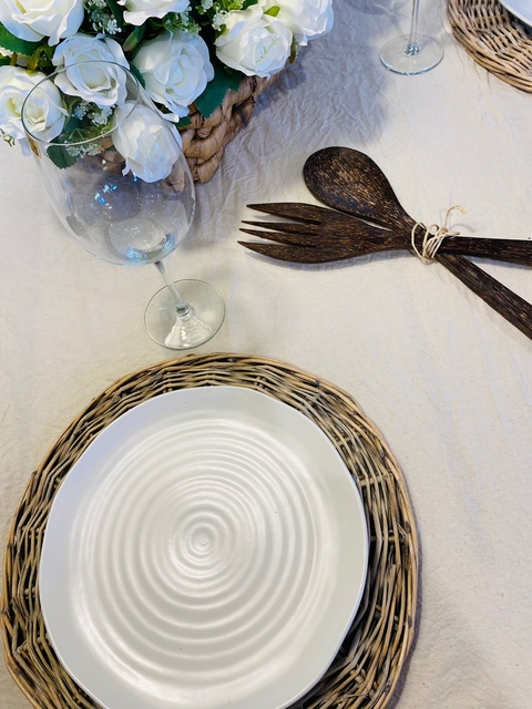 Platos Playo de Ceramica Clara x2