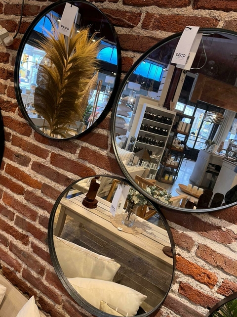 Espejo Redondo 80cm Color Negro - comprar online