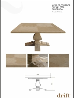 Mesa Drift de Comedor Chess, Tapa cuadrada - Parquet - comprar online