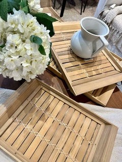 bandeja rectangular de bambú 45cm - comprar online