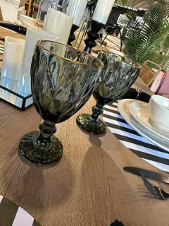 Imagen de Copa Rombo con Borde Dorado x6