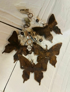 pesa mantel mariposa bronce x4 - comprar online