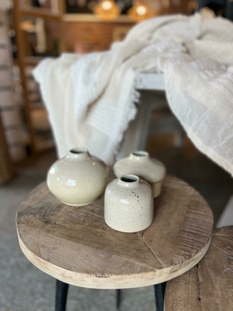 Jarron Calm Beige Jaspeado chico - comprar online