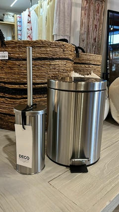 Set cesto de basura con cepillo para inodoro - comprar online