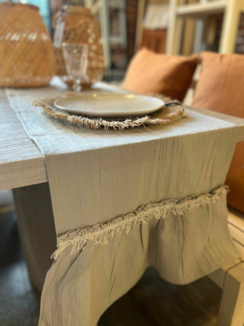 camino de mesa tussor gris claro 2mt - comprar online