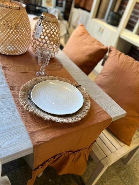 camino de mesa tussor terracota 2mt - comprar online