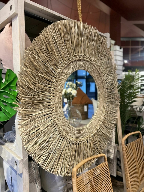 Espejo circular seagrass 120 cm - comprar online