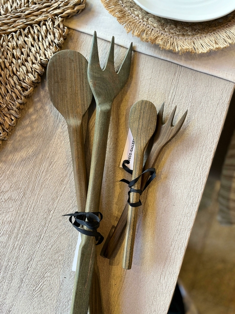 Cubiertos de madera grande setX2 - comprar online