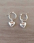 AROS ACERO BLANCO CORAZON COLGANTE