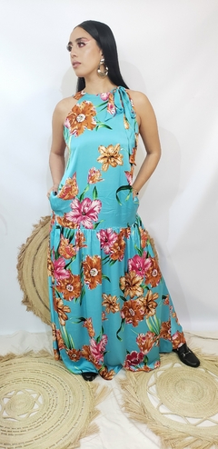 VESTIDO OLIVIA DE SEDA ESTAMPADO CON FLORES