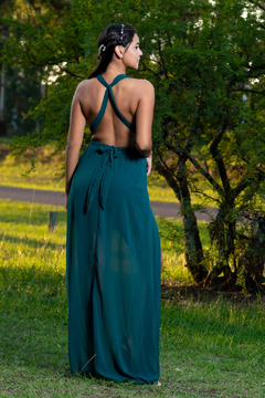 VESTIDO CECILIA DE GASA CON ESCOTE EN V - comprar online