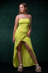 VESTIDO DIONE DE UN HOMBRO STRASS