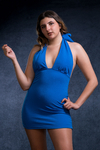 vestido Raven de crepe fruncido