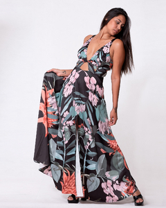 VESTIDO ESTAMPADO CON ECOTE EN V SOMETHING