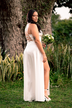VESTIDO FANY DRAPEADO LARGO - comprar online